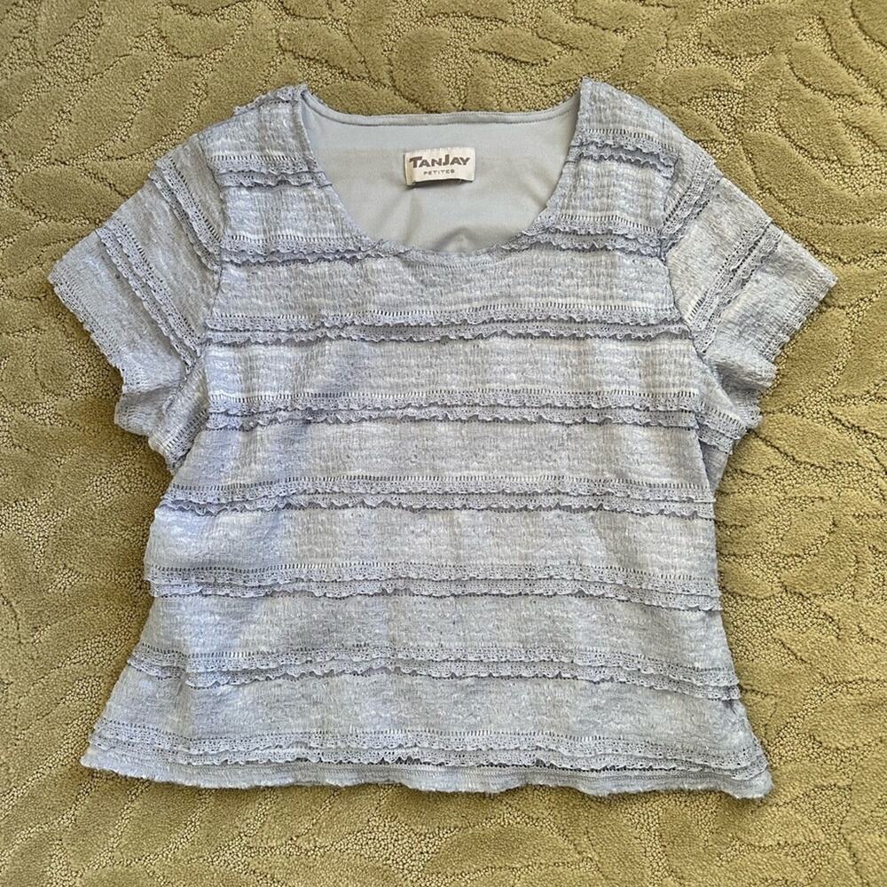 TanJay petite women’s Lacey short sleeves top size M/L
